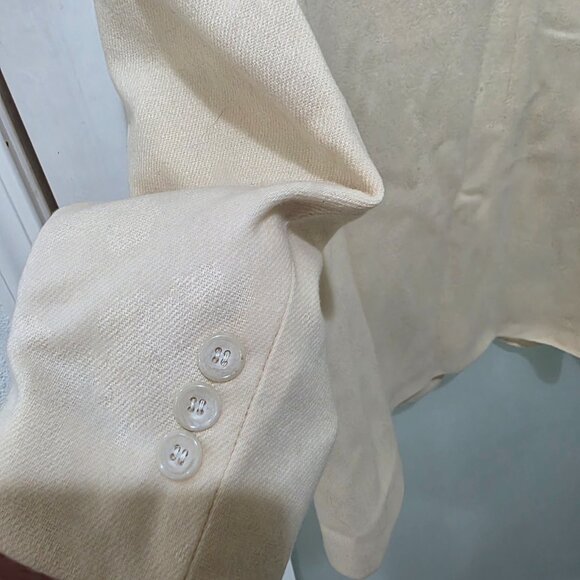 Cross Country Fashions Vintage Cream Wool Blazer 100% Wool Lined Classic - Picture 10 of 10